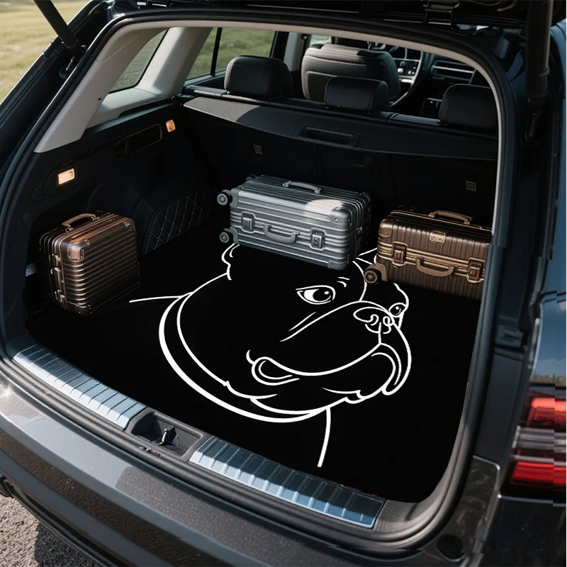1pc Trunk Mat Modern Minimalist White Line French Bulldog Head Graphic Design High-quality Trunk Mat, Uniquely Designed, Suitabl