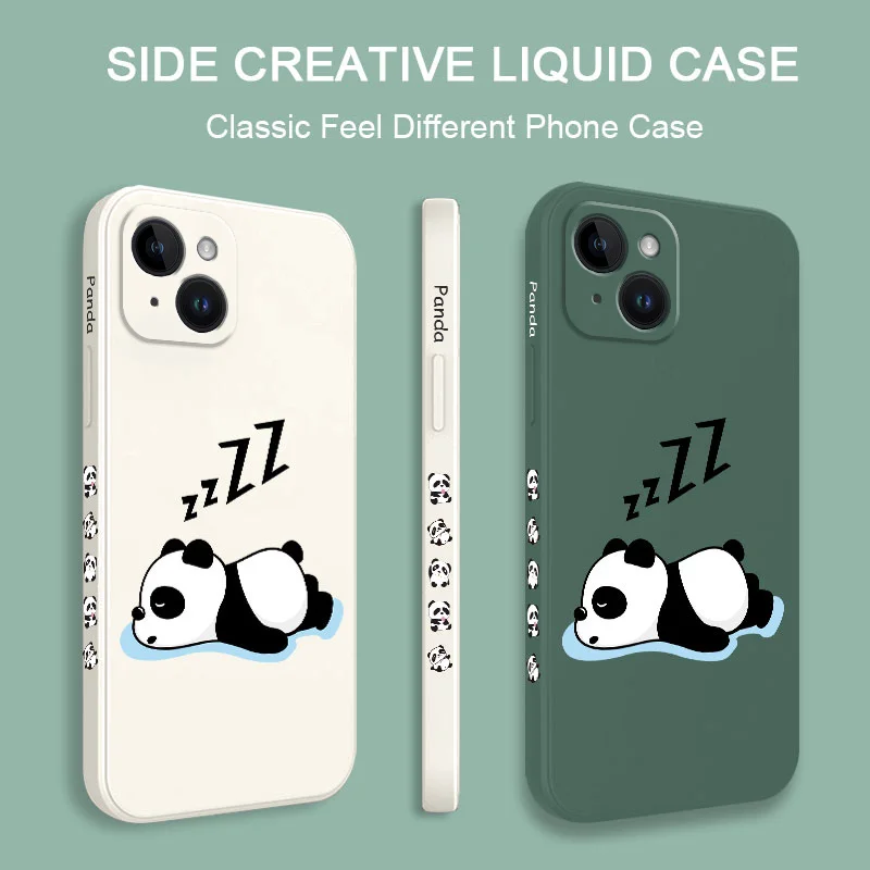 Sleepy Panda Phone Case For iPhone 15 14 13 12 11 Pro Max Mini X XR XS SE2020 8 7 Plus 6 6S Plus Cover