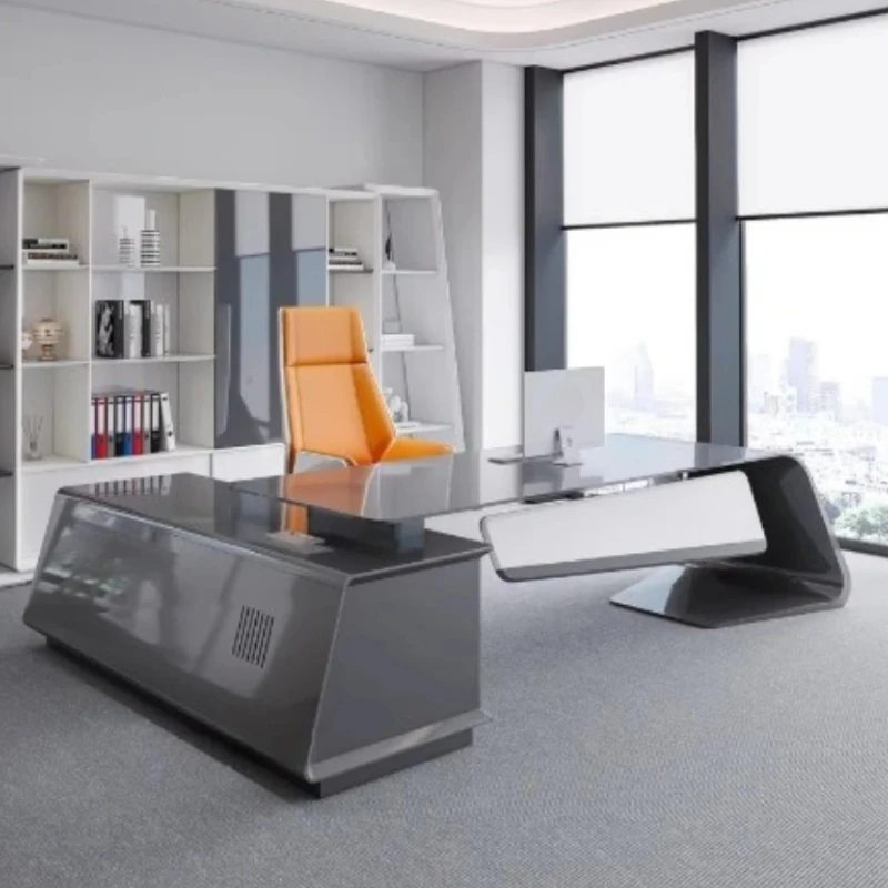 خزانة مكتب فاخرة مقاومة للماء للكتابة الحديثة مكاتب كمبيوتر تنفيذية للدراسة تخزين أبيض أثاث Escritorio Oficina