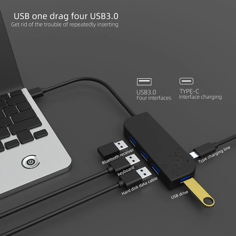 Док-станция USB 3,0 + Type C на 4 порта