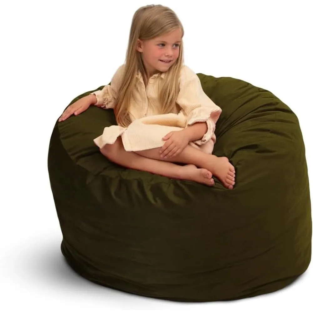 Luxury Polyurethane Beanbag Chair with Footstool, Adjustable Height, Age Range, All Age Groups, Modern Solid Beanbag Chair