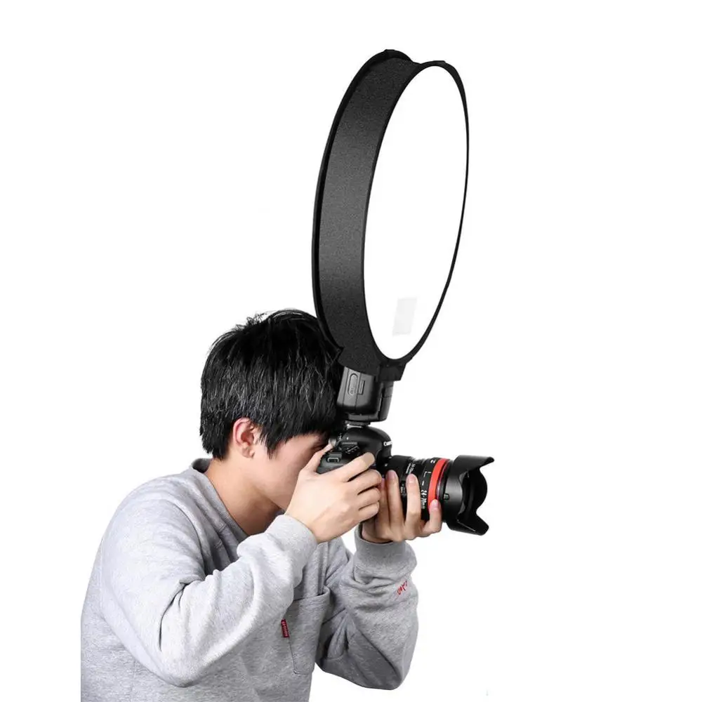 30/40cm Universal Round Style Foldable Flash Light Diffuser Round Speedlight Diffuser Softbox Soft Box for Canon Camera