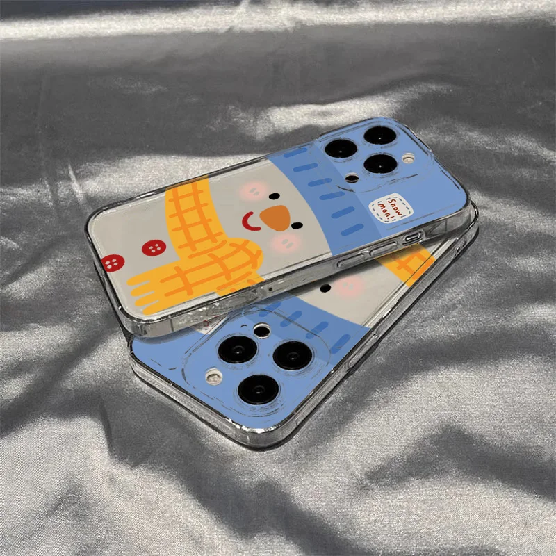 Korea Style Snowman Phone Case for Samsung Galaxy S25 S23 S22 Ultra S24 FE A16 A14 A34 A15 A35 A55 A52 A53 A54 5G Silicone Cover - náhled 3