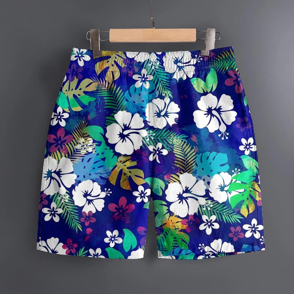 

Men's Hawaiian 3D Gorgeous Floral Pattern Beach Shorts quick-drying Outdoor Leisure Sports Shorts Fashionable men's Shorts