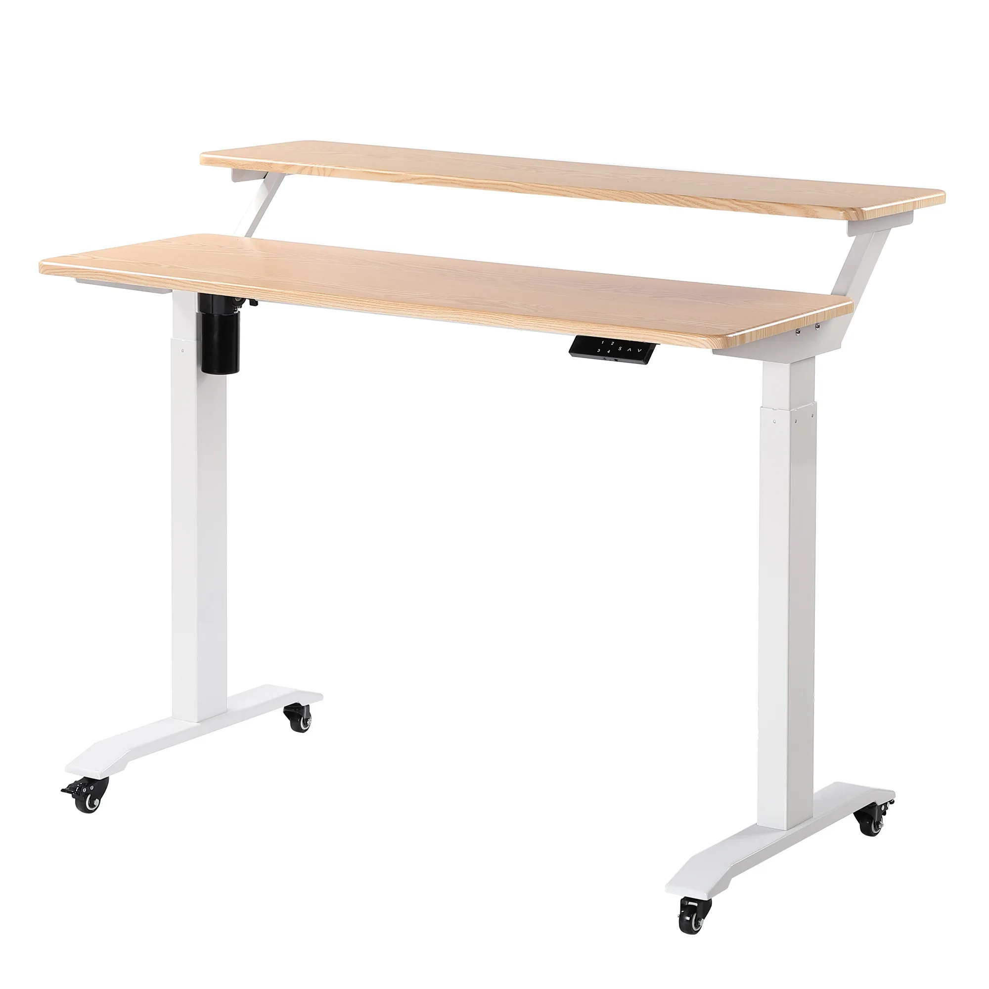 

Height Adjustable Tables Office Ergonomic Standing Desk Double-layer Desk Electric Stand up Desk for Music Producer