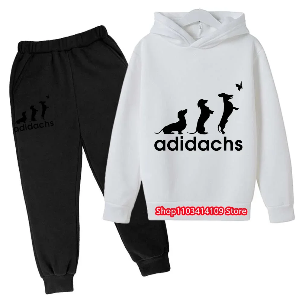 

Kids Leisure Letter Print 2pcs Hoodie+Pants Tracksuits 3-13 Years Boys Girls Spring Autumn Outfits Streetwears Children Clothes