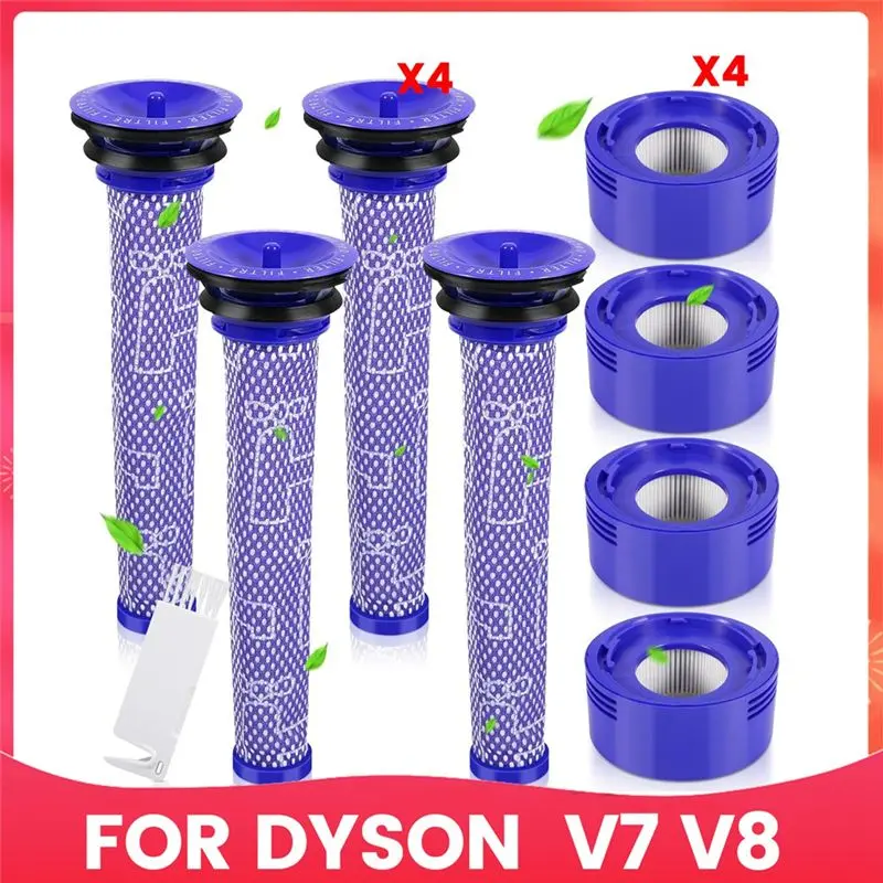 ABGG-Filter Set For Dyson V7 V8 Cordless Vacuum Cleaners Replacement Pre-Filter And Post-Filter Accessories Spare Parts
