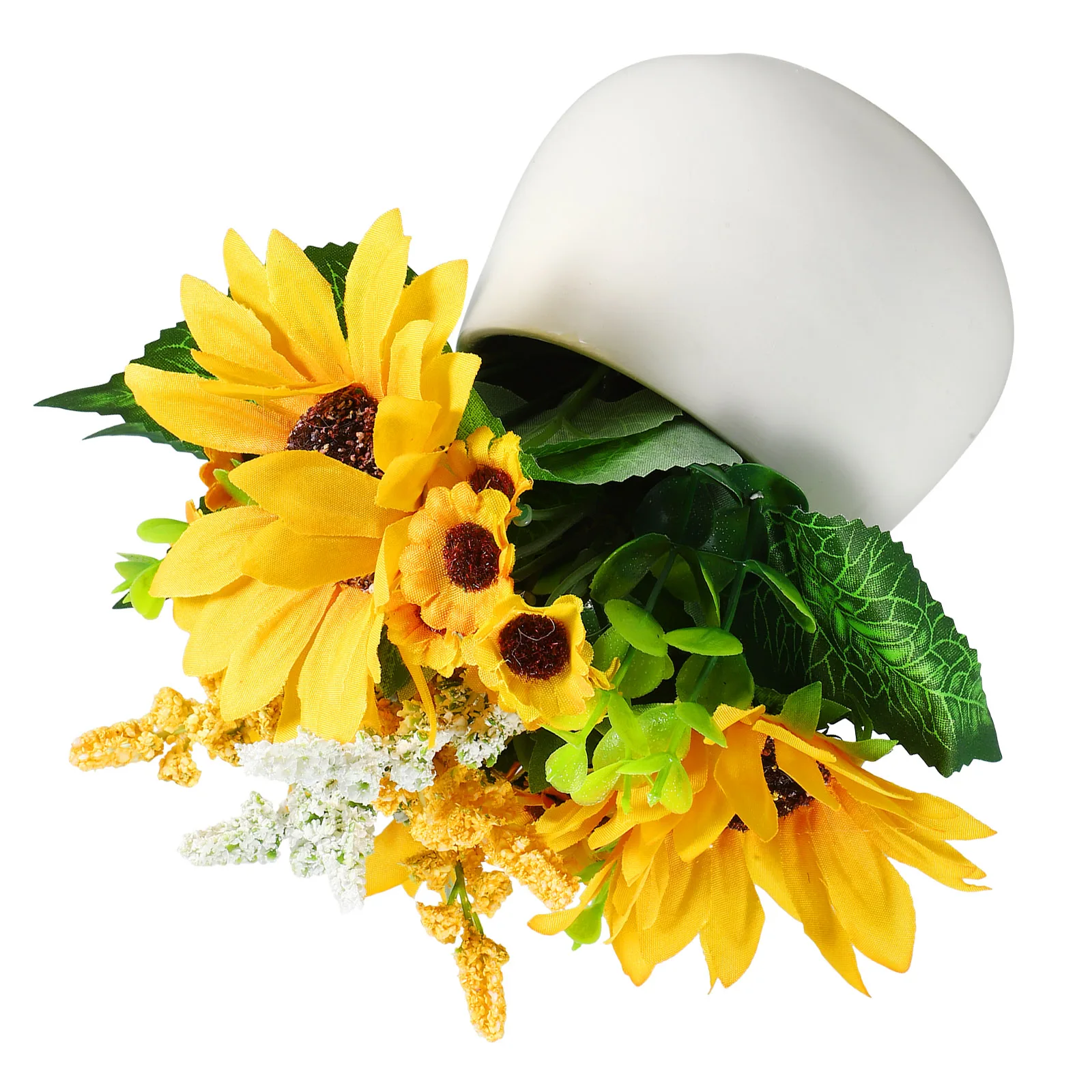 

Simulated Potted Sunflower Realistic Artificial Plant Bonsai for Desktop Home Office Decor Indoor Faux Potted Flower Greenery