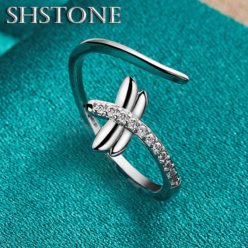 Pretty 925 Sterling Silver Ring Dragonfly Zircon Crystal Rings For Women Men Party Dinner Wedding High Quality Fashion Jewelry