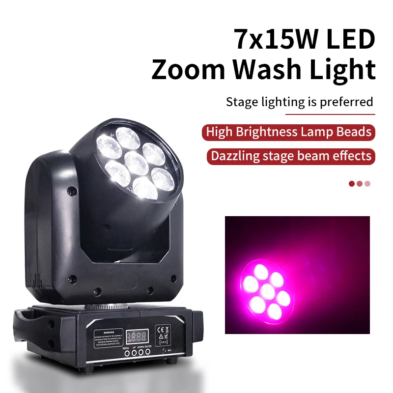 

RGBW 7x15W Bee Eye LED Moving Head Stage Light Zoom Beam Light for DJ Disco Party Wedding Stage