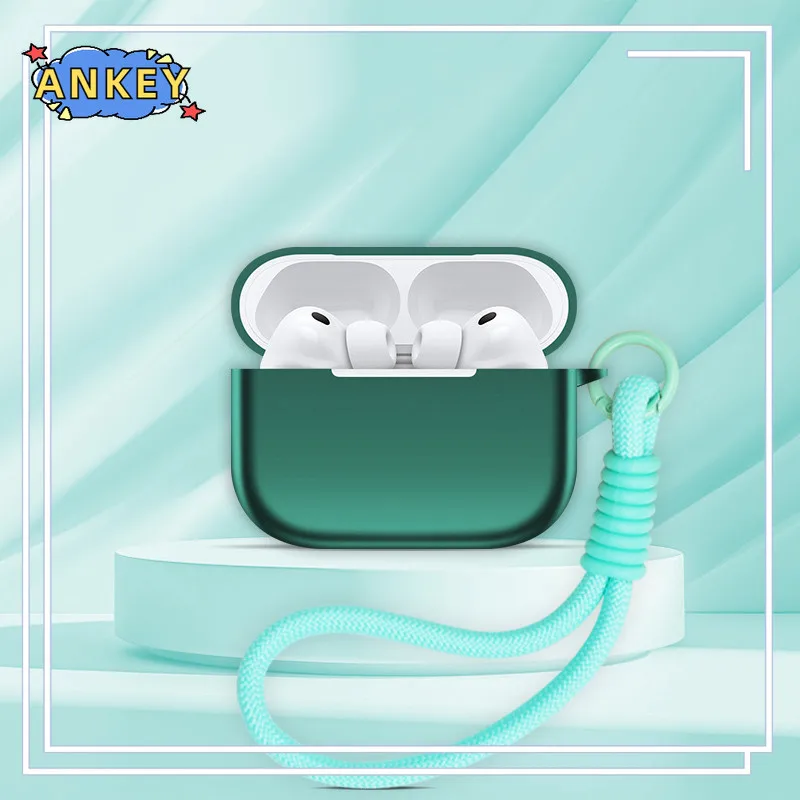 Funda para Apple AirPods Pro 3 Carcasas protectoras suaves con accesorios de cordón de nailon