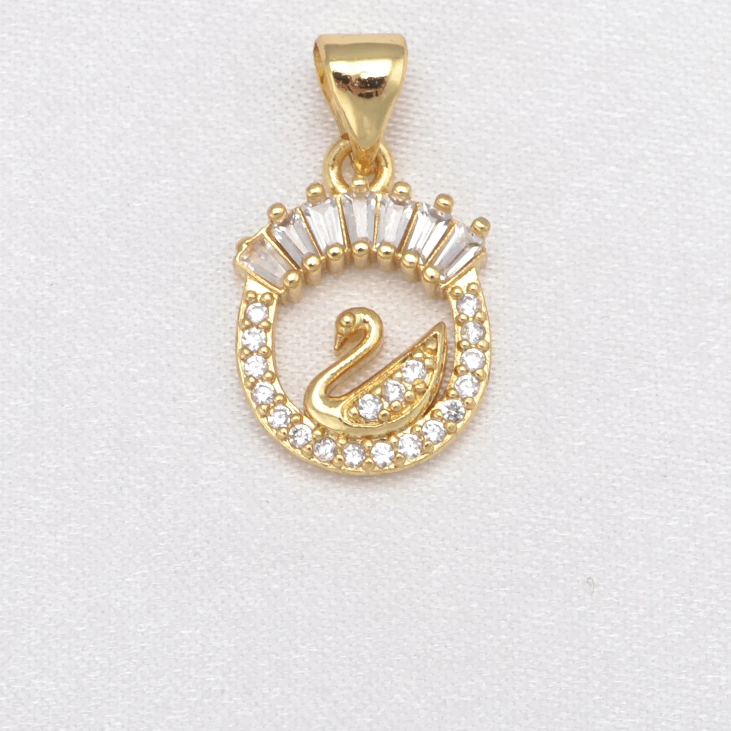 LJRIVER 5 Pieces Gold Color Charms for Jewelry Making Heart Butterfly Swan Pendants DIY Earrings Keychain CZ Jewelry Materials