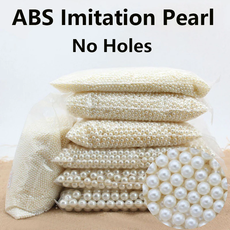 wholesale beads 4/6/8/10mm No Hole round plastic Acrylic ABS Imitation pearl beads fashion jewelry making DIY imitation clothing