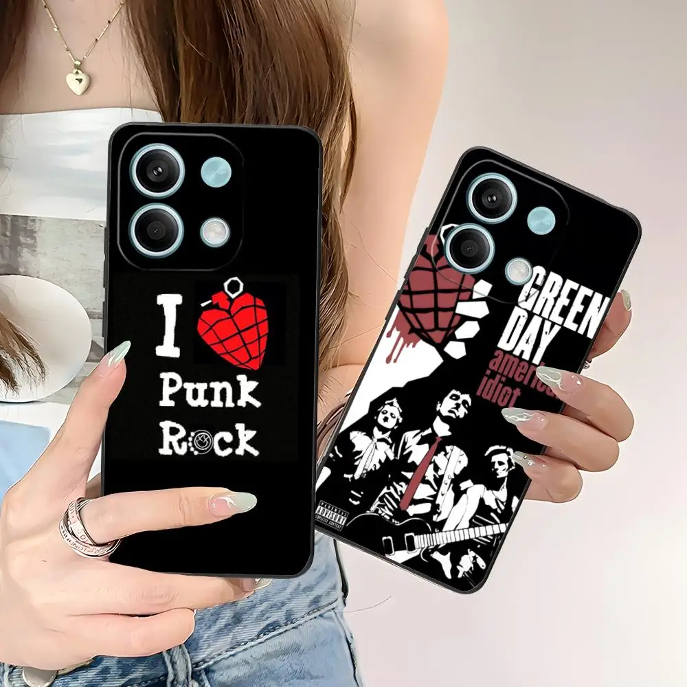 حافظة هاتف محمول Green Day Punk لهاتف POCO M6 M5 M4 M3 X7 X6 X5 X4 X3 F6 F5 F4 Pro GT 5G غطاء هواتف محمولة مطبوع ملون فاخر