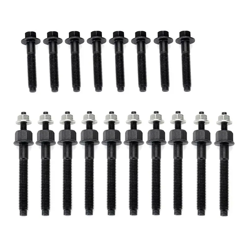 A96E-Exhaust Manifold Hardware Kit Bolts& Studs For Dodge Ram 5.7L V8 Engines 2009-2020 Left+ Right Complete Set