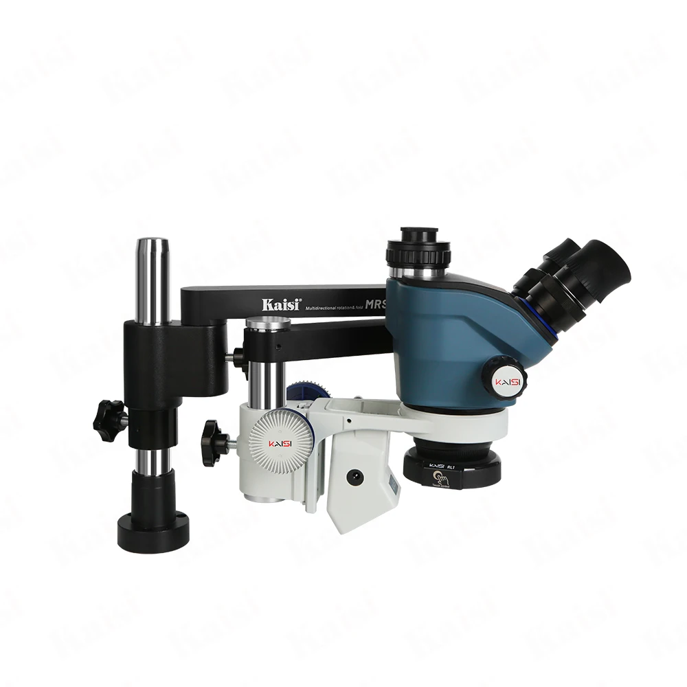 Microscopio stereo trinoculare Kaisi Kaisiking MRS TX-350s con ARM MRS-1 per riparazioni mobili