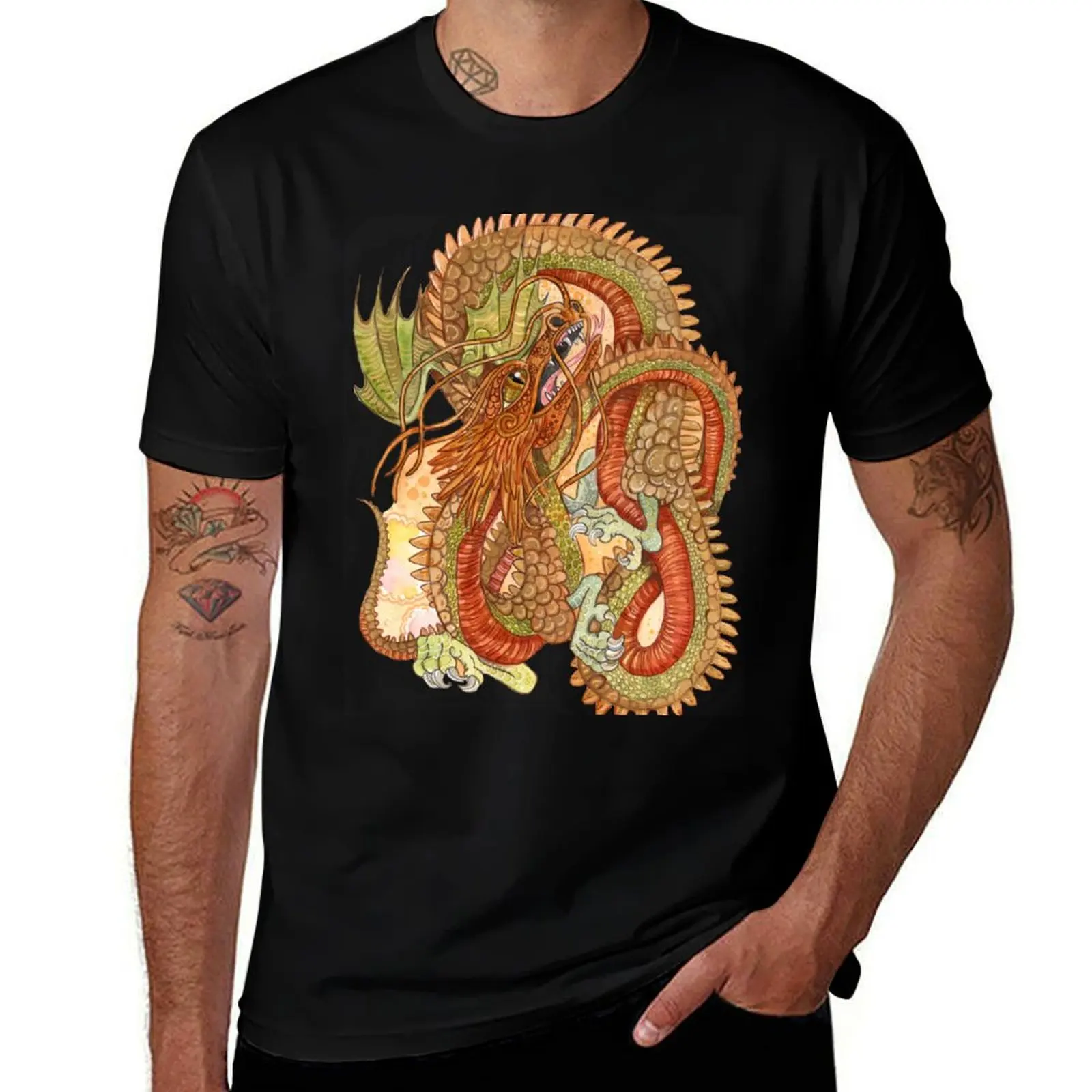 Shen Tsu Flight of Dragons T-Shirt cotton graphic tees funny shirt cotton plain black t shirts men