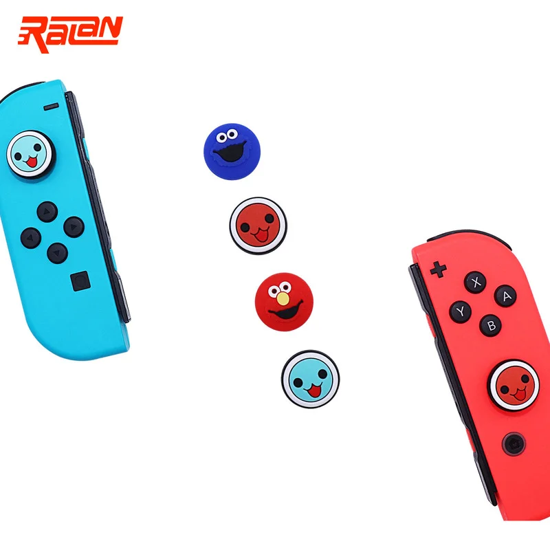 Soft Silicone Thumb Stick Grip Caps para Nintendo Switch, Joycon, Console Controller, Gamepad Cap para Switch Lite, Joystick Case, 4pcs