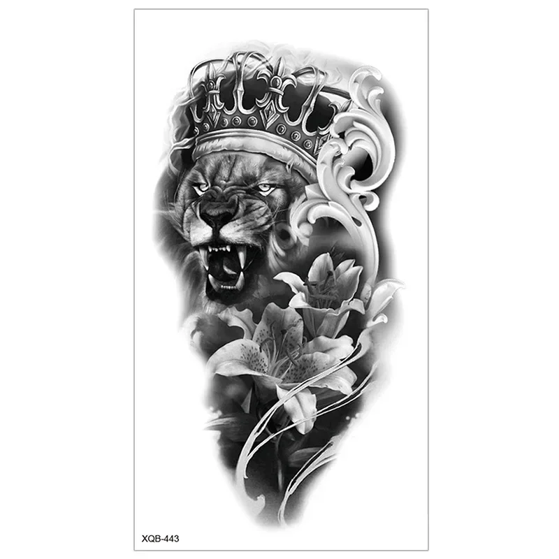 Moda criativa meio braço tatuagem adesivos totem temporário tatuagem adesivos à prova dwaterproof água moda masculina mulher arte corporal tatoos