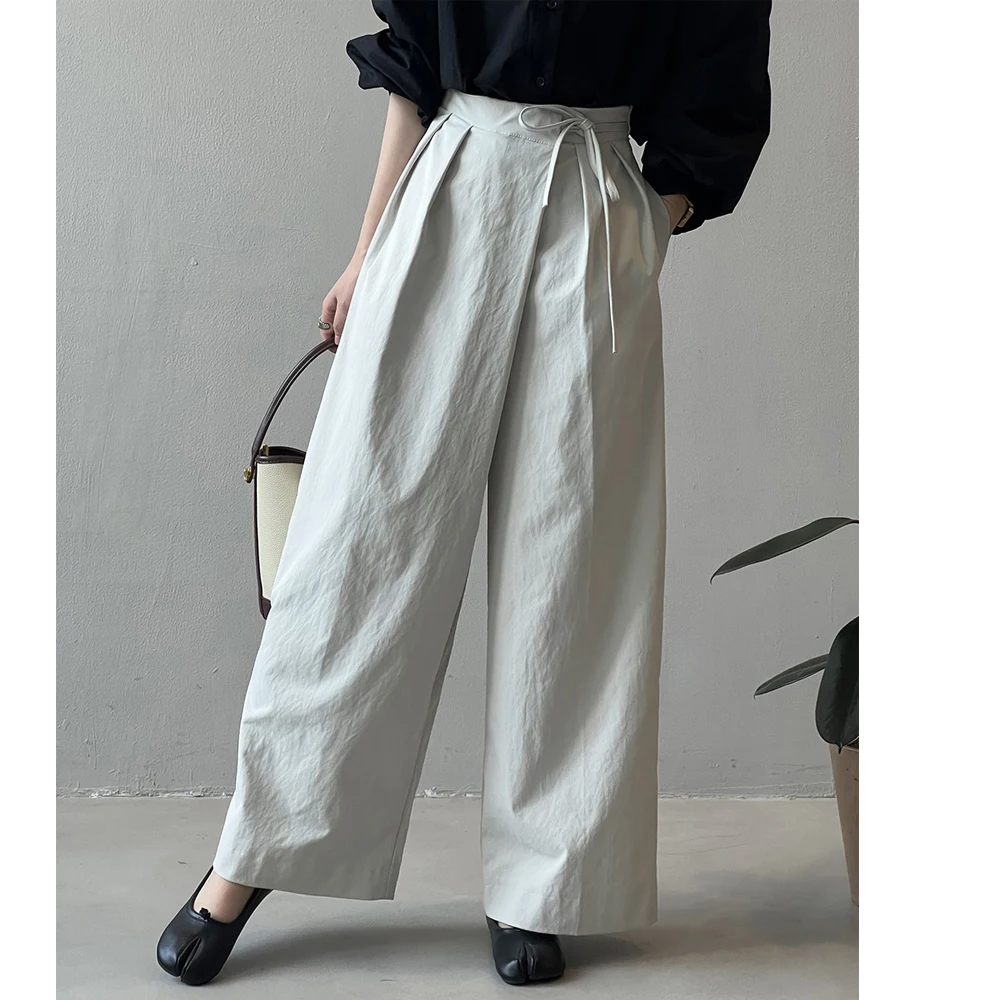 2026 Women Casual Wide Leg High Waist Pants Fashion Clothes Black Brown Pants Female Trousers