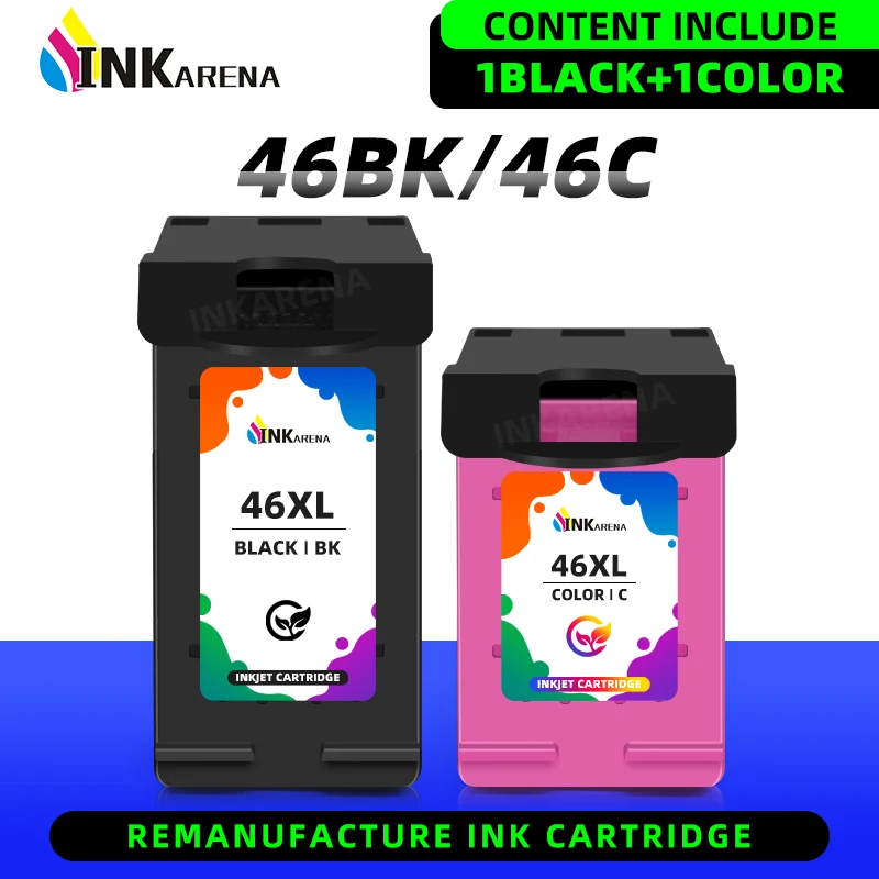 INKARENA Compatible Ink Cartridge For HP46 46xl For HP 46XL DeskJet 2020hc 2025hc 2520hc 2029 2529 4729 Printer