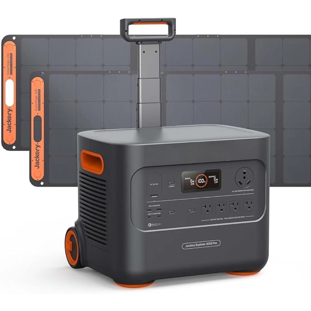 

Solar Generator 3000 PRO 400W, 3024Wh Power Station with 2x200W Solar Panels, Fast Charging in 2.4 Hours, Generator