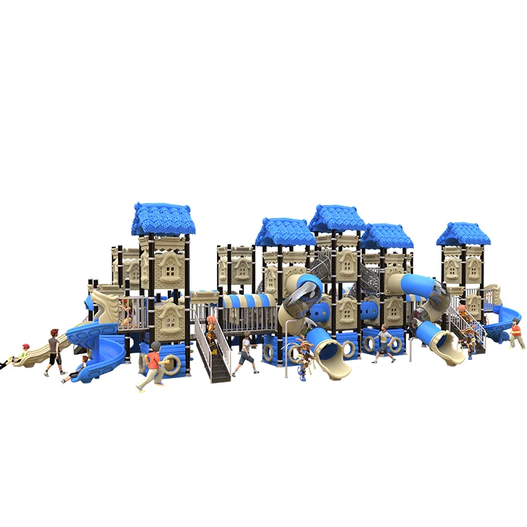 Theme Kids Amusement Station Plastic Slide Play Equipment  Set Adventure China Outdoor Playground