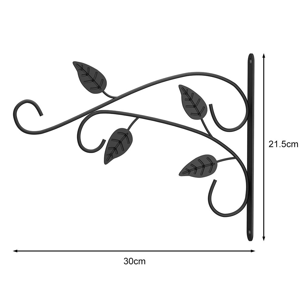 Wall-mounted Iron Hook Plant Flower Pots Decorative Hanging Basket Support Shelf for Household Bedroom Decoration