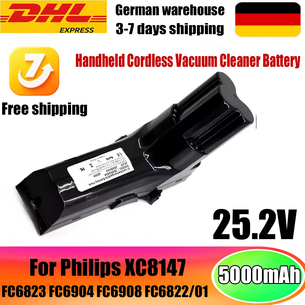 25,2 V Ersatzakku für Philips SpeedPro Max Akku-Staubsauger der Serie 7000 8000 Aqua Plus XC7057/01 XC8049/01 XC8057/011