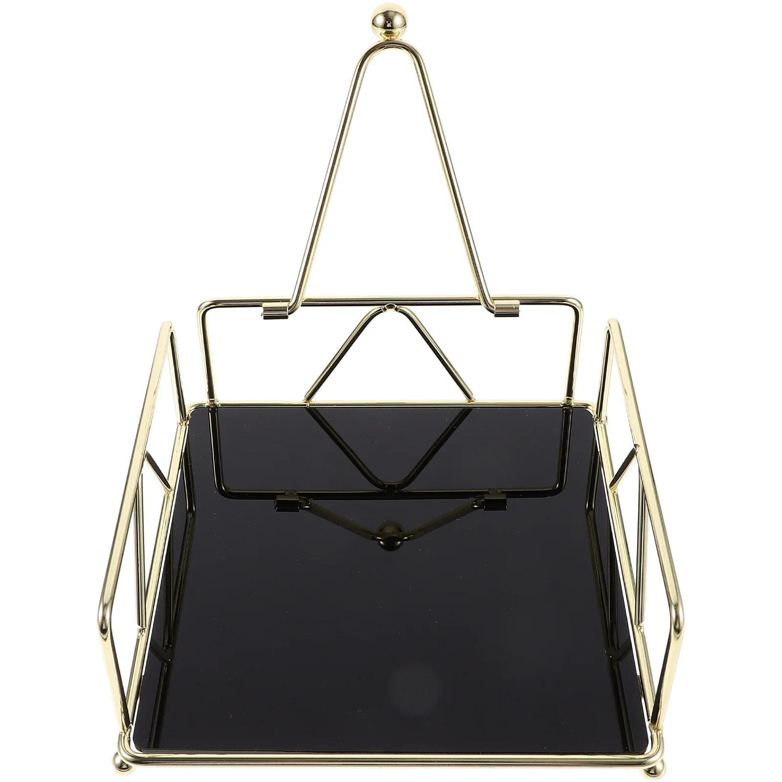 Golden Iron Acrylic Desktop ganizer Napkin Holder Paper Towel Dispenser Metal Storage Rack Vintage Standing Towel Holder For