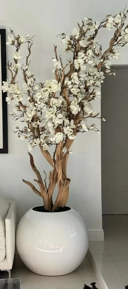 

2026 Artificial Cherry Blossom Tree for Indoor Decor Bonsai Style Potted Flower Pot Ornamental Fake Tree Home Office Living