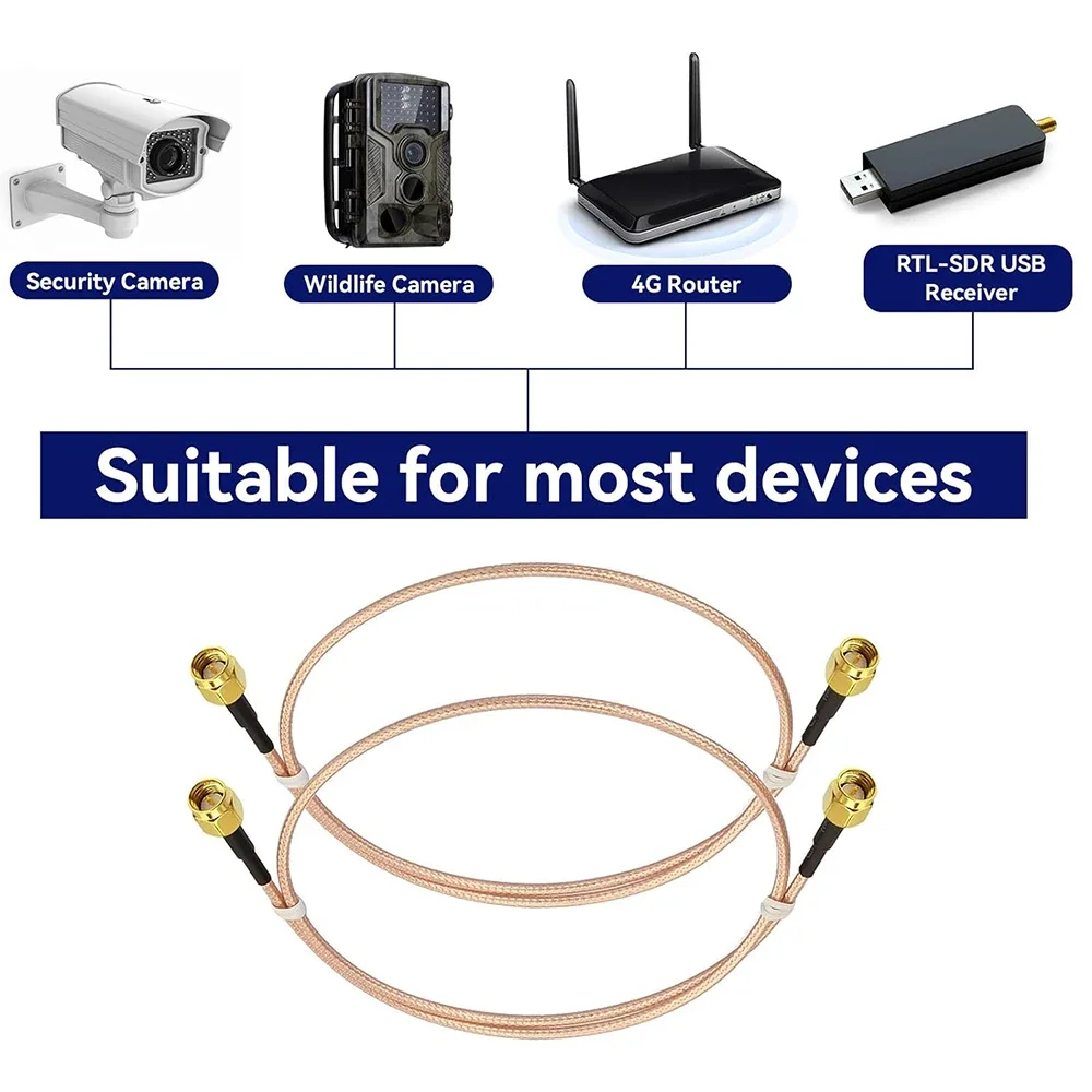5 قطعة SMA ذكر إلى SMA ذكر RF اقناع كابل RG316 50 أوم خسارة منخفضة عالية التردد حمض الحرارة مقاومة للتآكل هوائي اتصالات #2