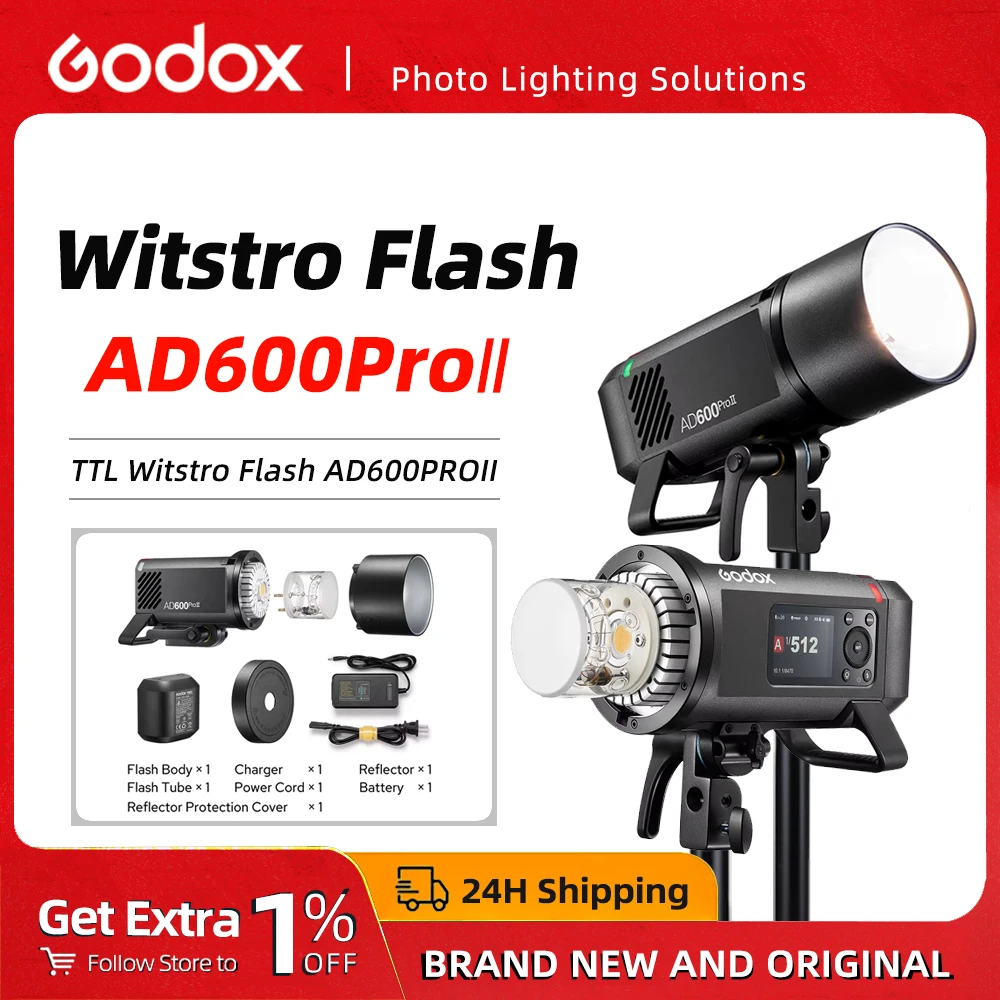 Godox AD600Pro II Wireless Outdoor Flash TTL HHS 1/8000s 600Ws Strobe Flash Light ad600proii for Canon Nikon Sony Fuji Olympus