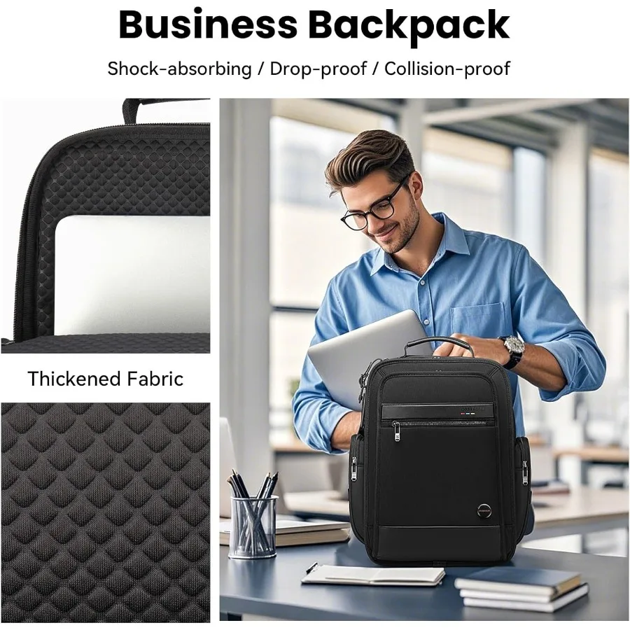 حقيبة ظهر للكمبيوتر المحمول للأعمال من كروس جير للرجال والنساء 20 لتر حقيبة كتب كبيرة للسفر معتمدة من إدارة ألمانيا حقيبة ظهر مقاومة للماء كاجوال Dayp #2