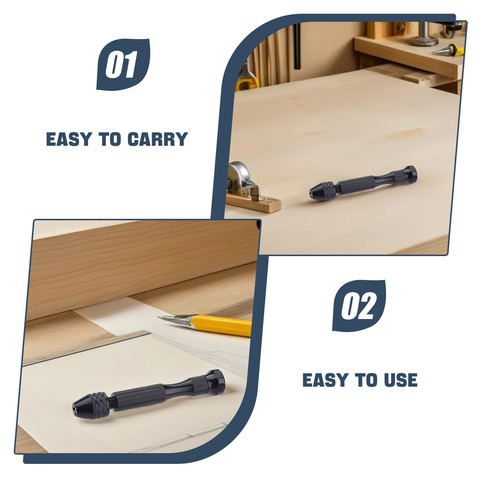 Ensemble d'outils de perçage manuel, étau de précision 0.5-2Mm, perceuse à main pour bijoux, étau à broche en résine de bois, perceuse à broche, mécanique 10 pièces