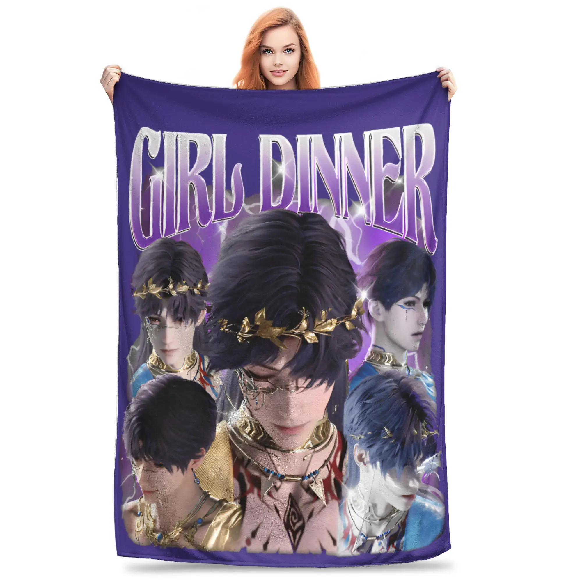 بطانية رافاييل للعشاء للفتيات، بطانية دافئة رائعة من الفلانيل للحب والمساحة العميقة للمنزل طوال الموسم،