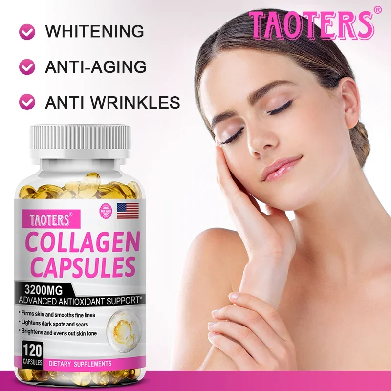 TAOTERS Collagen Supplement - Contains Glutathione To Reduce Wrinkles and Promote Healthy Skin, Hair and Nails, Antioxidant