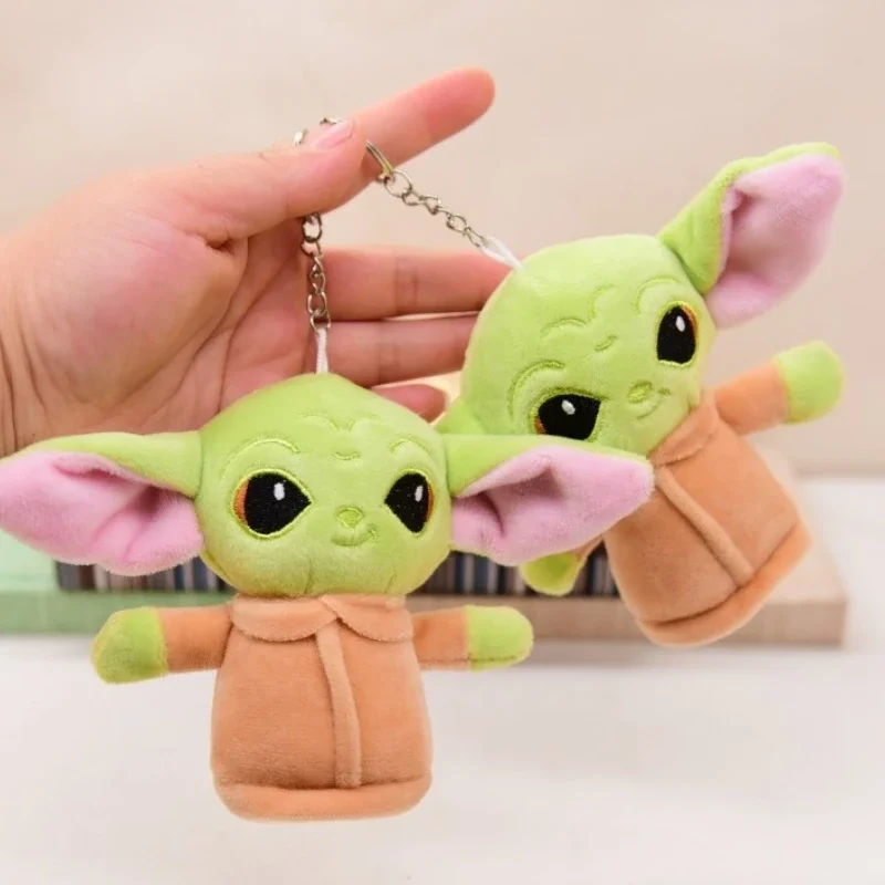 12cm Master Yoda Cartoon Plush Pendant Keychain Movie Peripheral Bag Pendant Decoration Holiday Gift for Friends and Besties