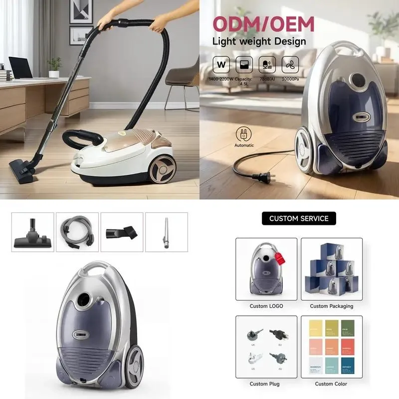 Power Suction Electric Vacuum Cleaner Low Noise Bag Tank Household Cleaning