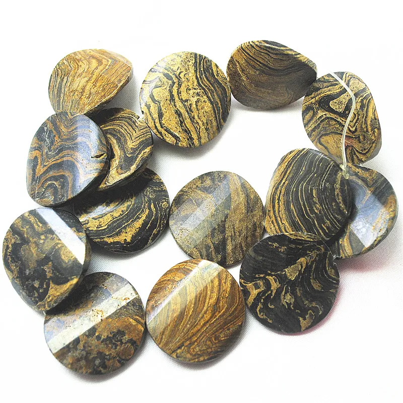 

14 шт., хит продаж, натуральная коричневая яшма, круглая форма, размер 30 мм, новые полудрагоценные камни, свободные бусины
