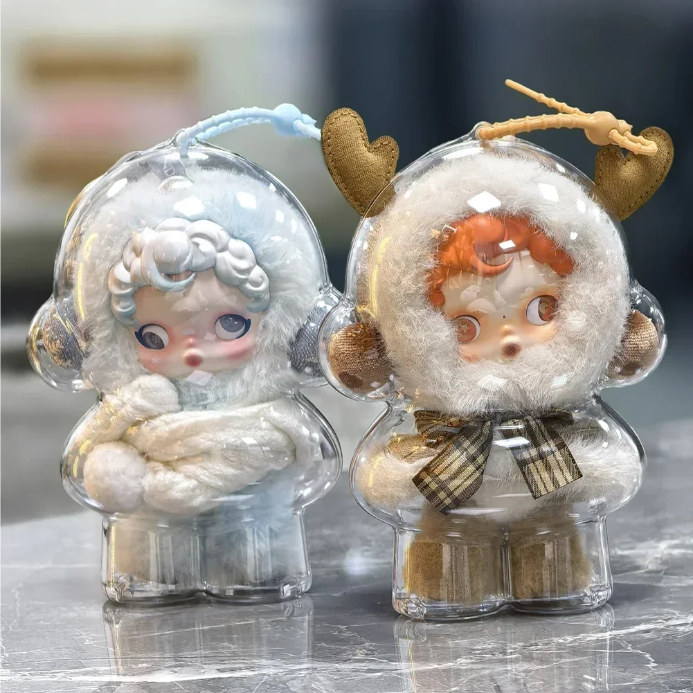 เคสโปร่งใสสําหรับ Skull Panda การเคลื่อนไหวฤดูหนาวสําหรับตุ๊กตา SP แบบพกพากล่องเก็บสายเคเบิล