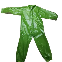 Couple Plastic Jumpsuit Zipper Hooded Long Sleeved Waterproof Windproof Soft Smooth AntiDusty See Through Clubwear Private Party