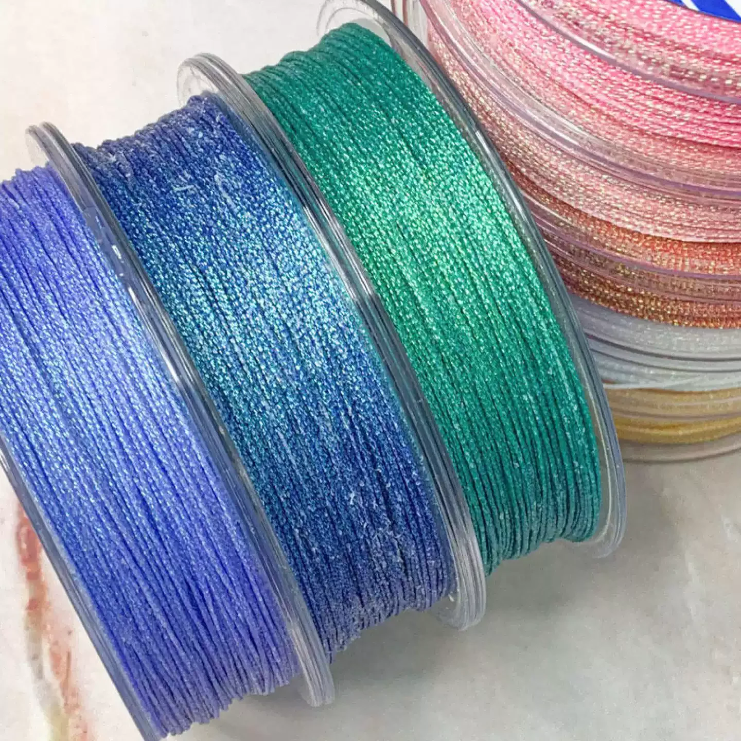 0.3mm 3-Ply Iridescent Metallic Waxed Cord for Macrame Stone Wrapping & DIY Crafts