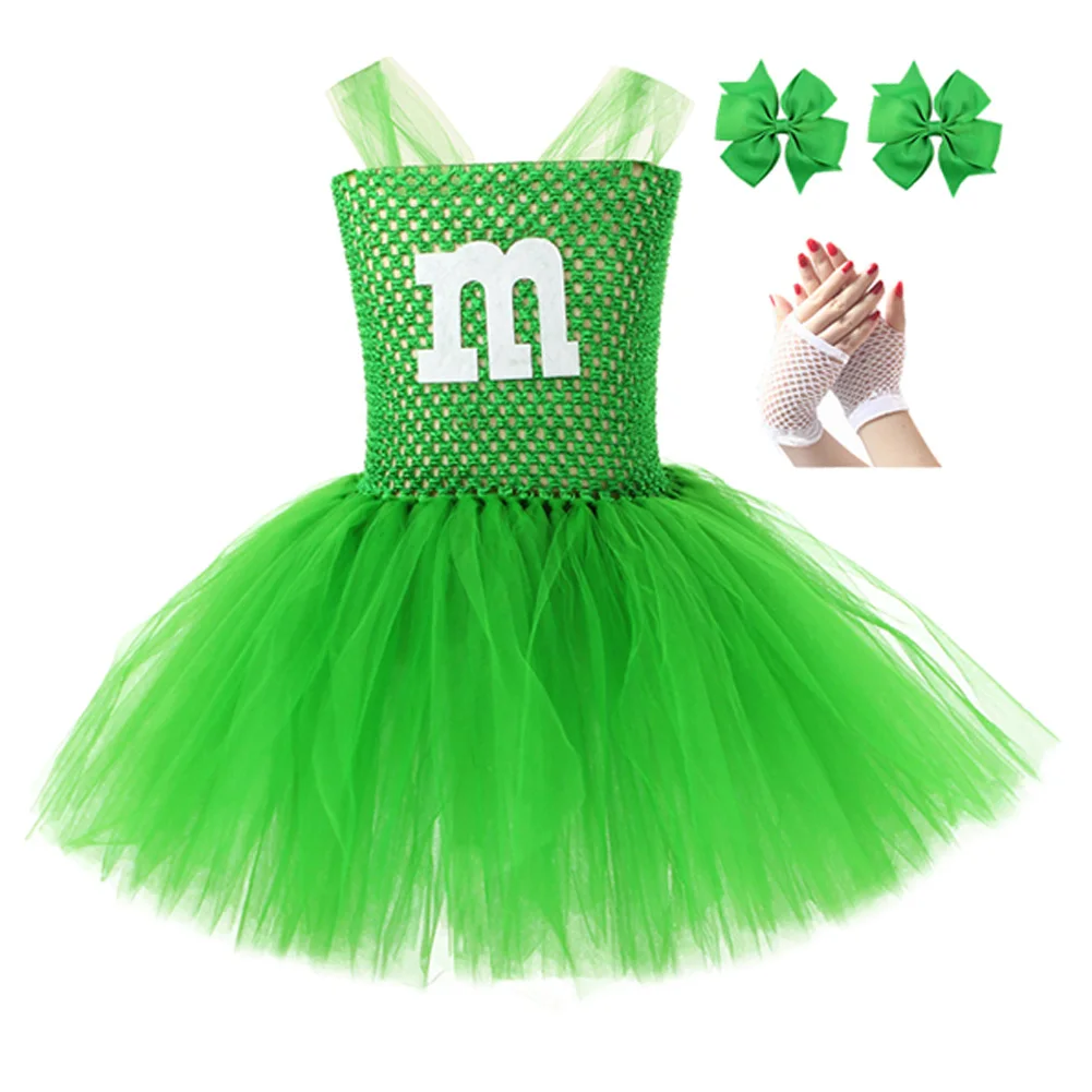 Chocolate Bean M Cosplay Girls Tutu Skirt Cute Dress Party Stage Performance Disguise Costume Children Roleplay Fancy Dress Up