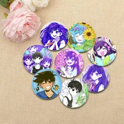 Cartoon Badges Anime RPG Omori Round Pins Cosplay Handmade Tinplate Brooches for Backpack Clothes Ornament Gifts Accessories