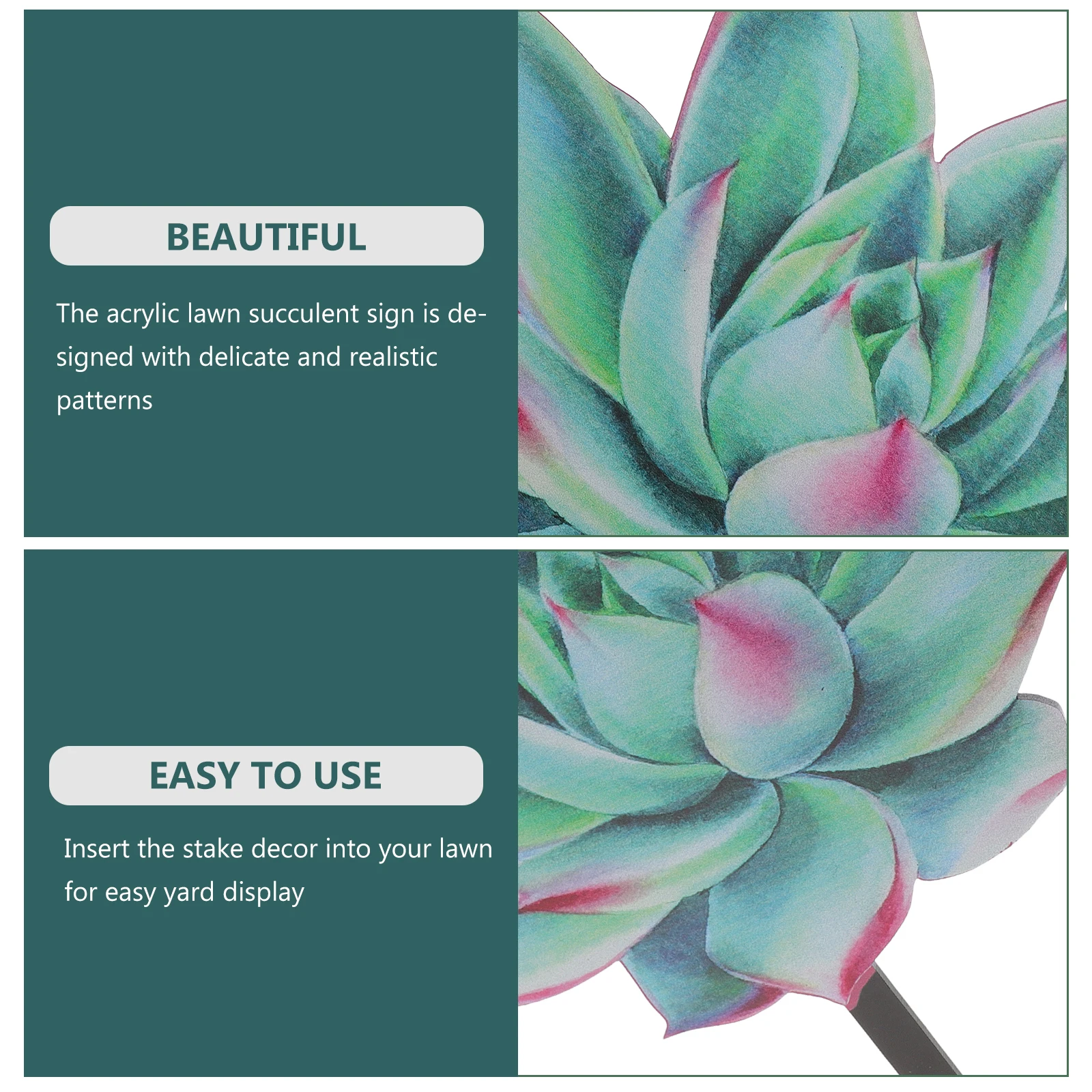 

Acrylic Succulent Garden Stakes Durable Outdoor Lawn Yard Decorative Plant Inserts for Garden Landscaping Ornament