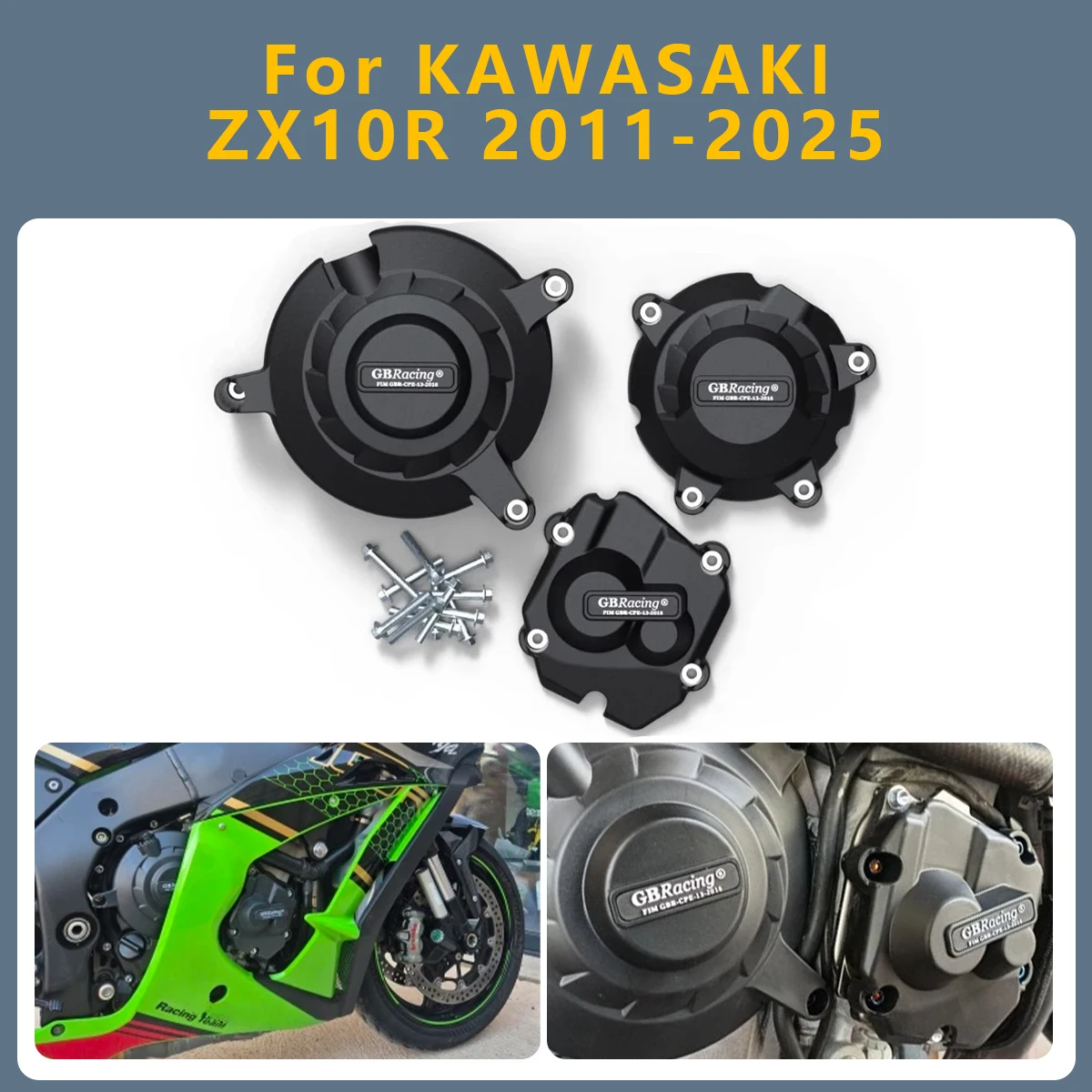 

Motorcycle Engine Cover Clutch Cover Protection Set Accessories For KAWASAKI ZX10R 2025 2024 2023 2022 2011-2021 ZX 10R ZX-10R