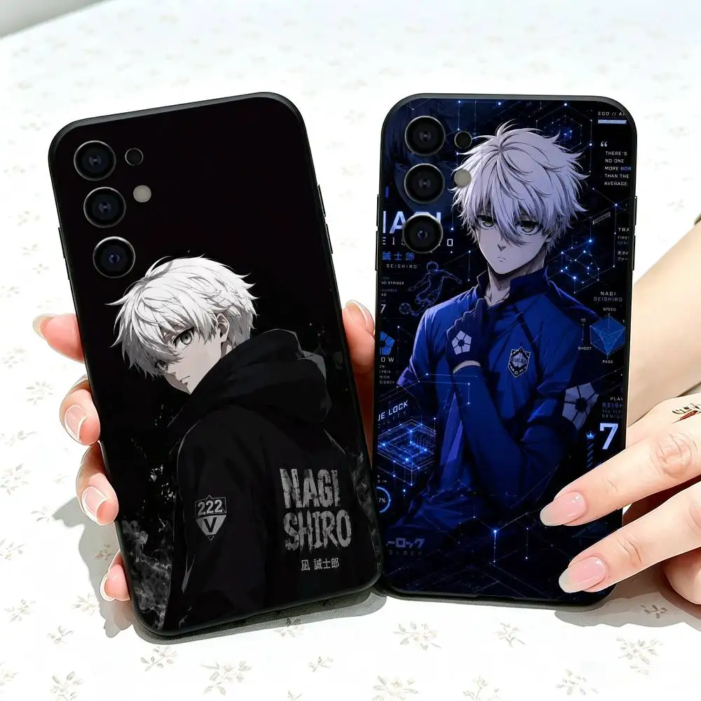Blue Locks Seishiro Nagi gift Phone Case For Samsung S25,S24,S21,S22,S23,S30,Ultra,S20,Plus,Fe,Soft Silicone Black Cover