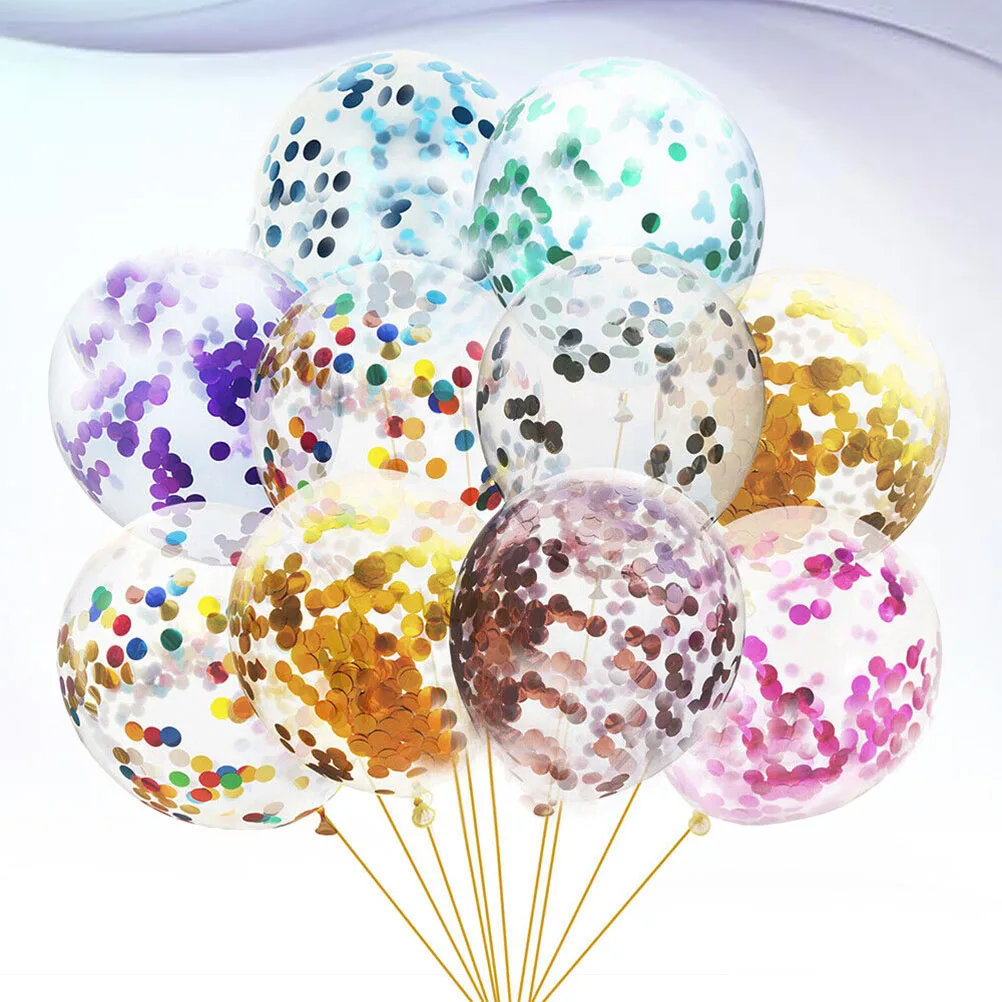 

20pcs Confetti Balloons Sequins Latex Party Supplies Aluminum Foil Creative Design Bright Decorations Festive Atmosphere