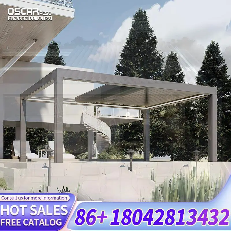 Install Open Aluminum Pergolas 24'x12' Dimensions Modern Louvered Gazebos for Backyard Garden Patio pergola